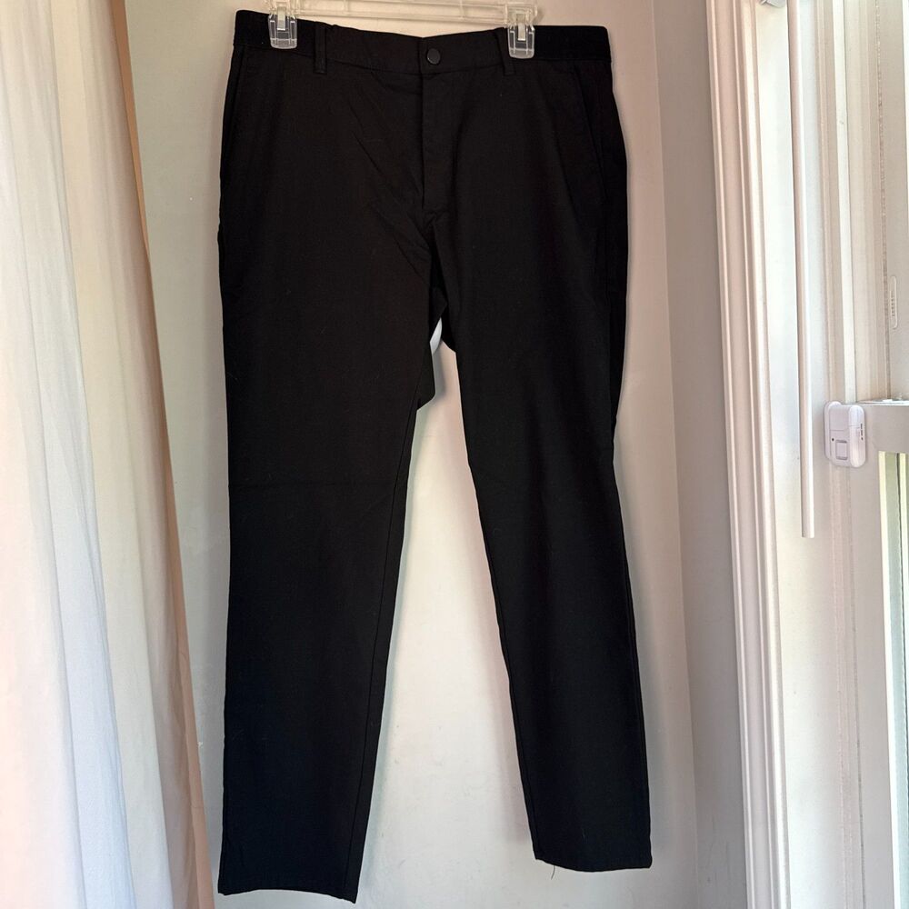 Zara Women's Black High Rise Straight Leg Pants Tapered Flat Front 29" Inseam